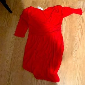 Red dress cocktail worn lightly